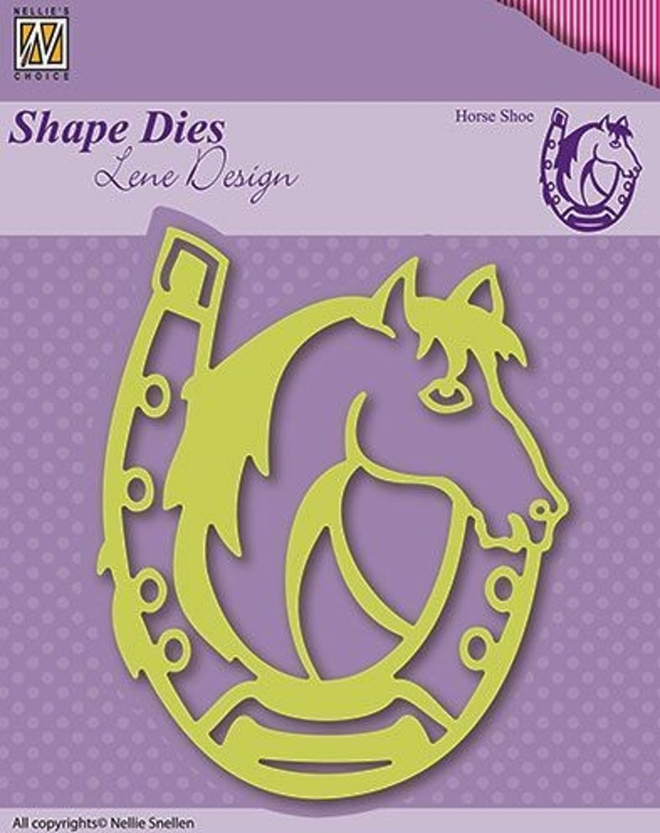 SDL005 Die Snijmal embossingmal Lene Design paard hoefijzer Nellie Snellen